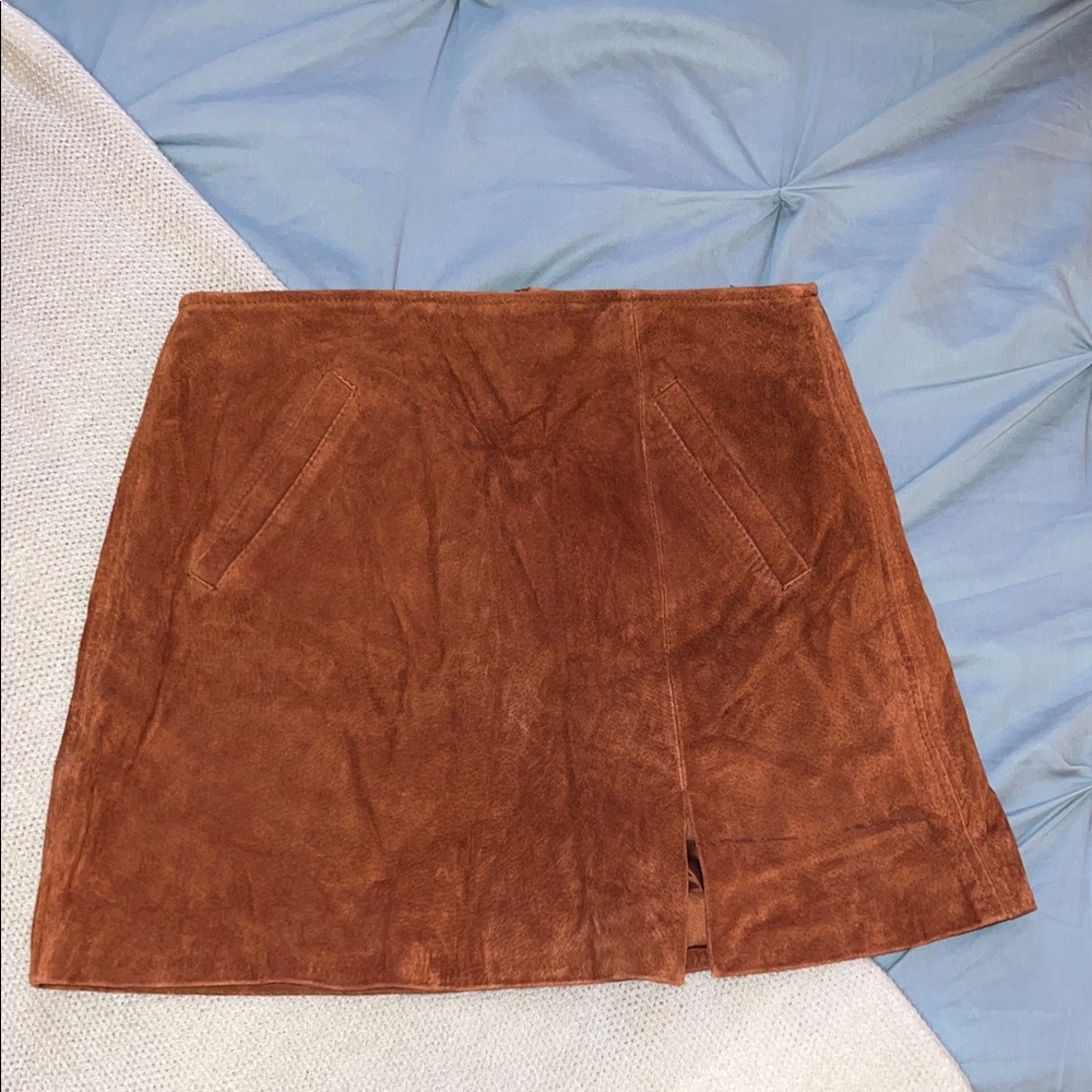 Blank NYC Tan Suede Mini Skirt